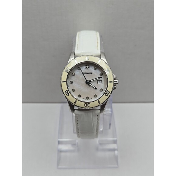 Wenger Swiss Made 7038X Ladies MOP Diamond Dial 100M Sapphire Quartz New Battery - Picture 1 of 11